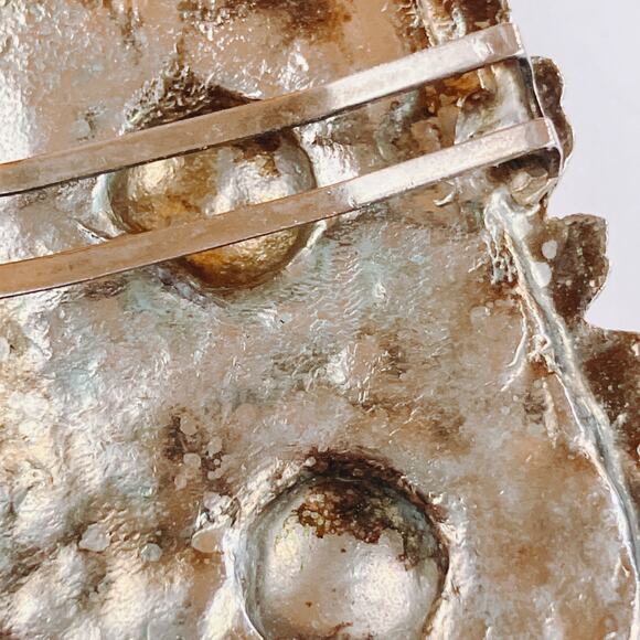 VTG 1970s Victorian Revival Ornate Gold Tone Cast Metal Rococo Belt Buckle - Picture 11 of 11